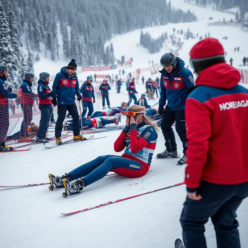 Норвежская лыжница Кристин Шистад получила травму лица на трассе Игр‑2026